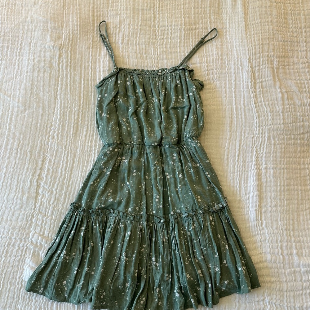 LA Heart Green Floral Dress
